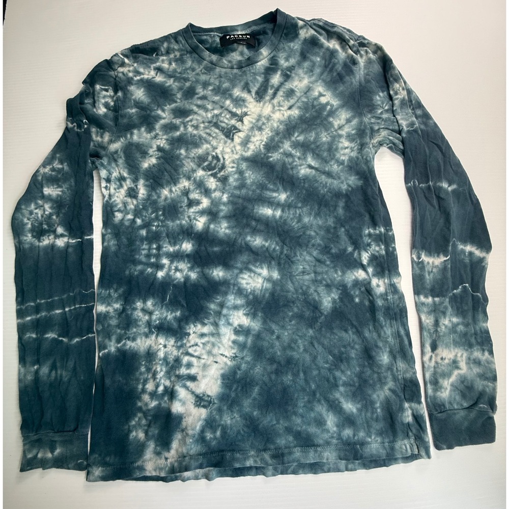 Pacsun Los Angeles Tie Dye Long Sleeve T-Shirt Blue White Small